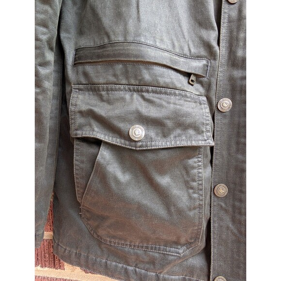 Cody James Men's Mansfield Oilskin Field Coat-Hunter Green-Sz Small - Picture 6 of 10